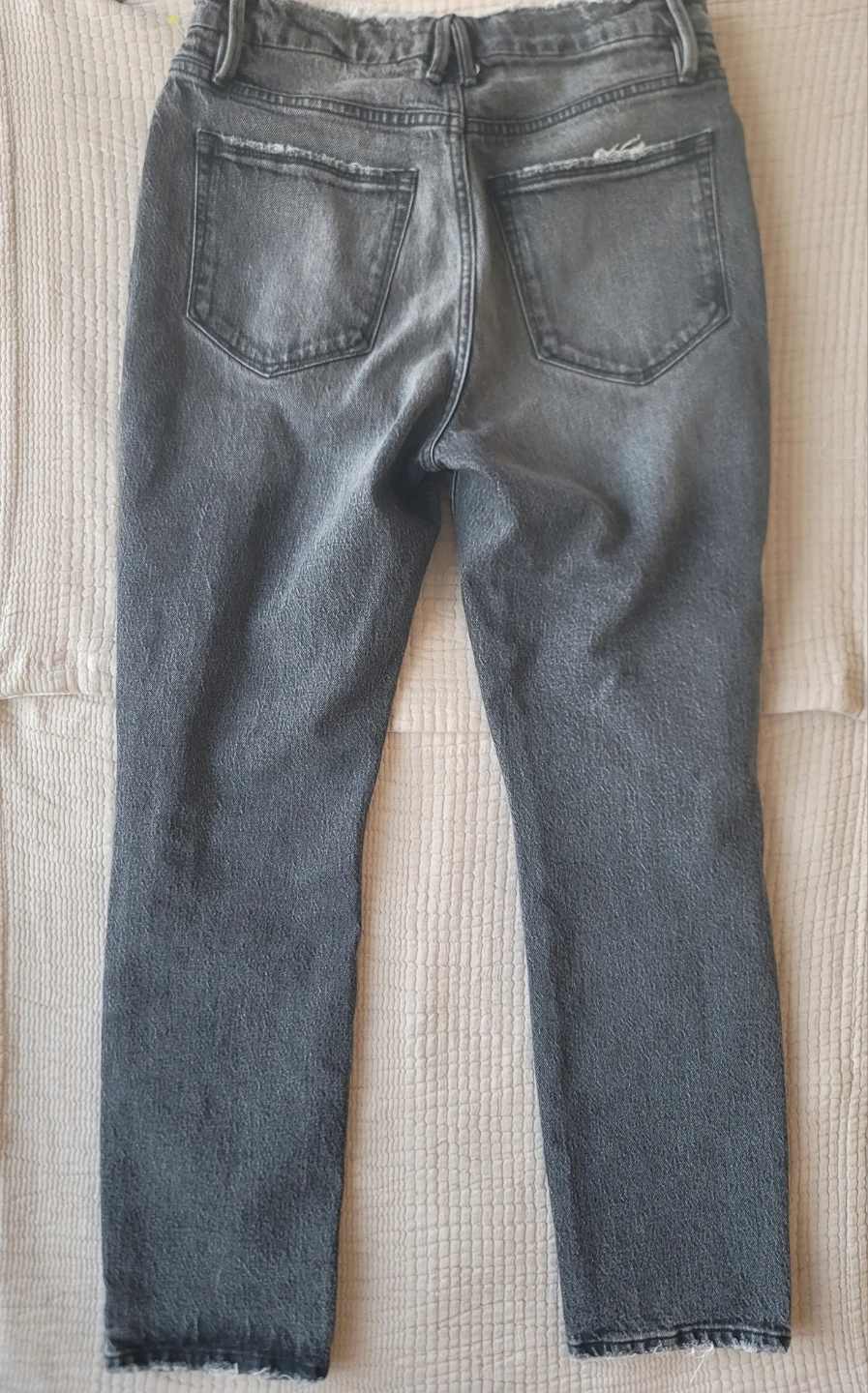 Good American Distressed Gray Jeans Denim 99% Cotton Sz 4 - photo 4