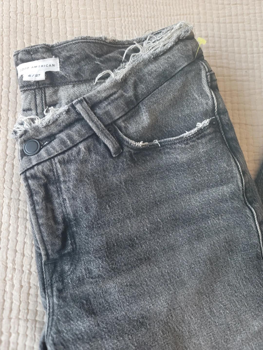 Good American Distressed Gray Jeans Denim 99% Cotton Sz 4 - photo 5