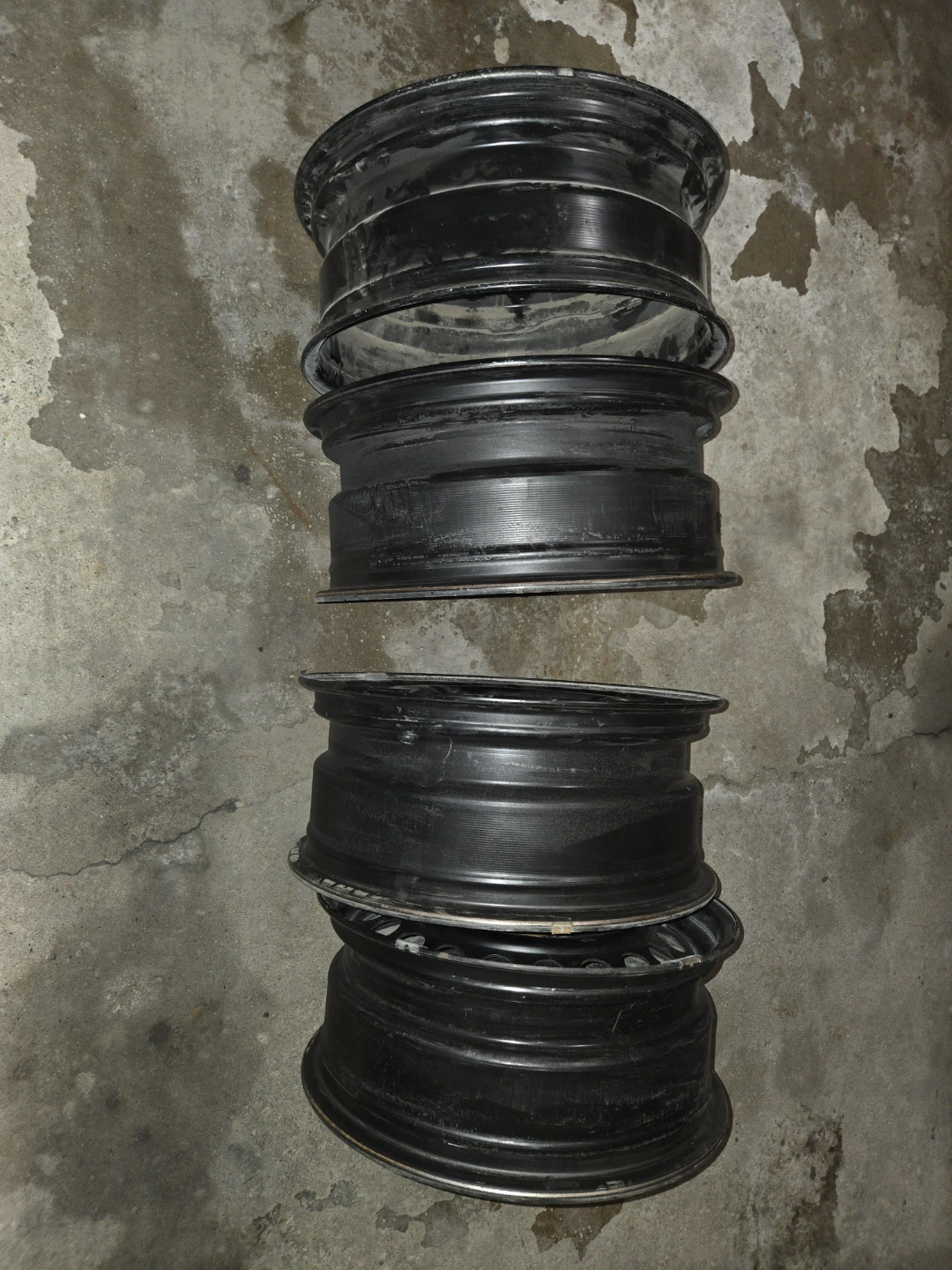 Set of 4 Black Steel Wheels - photo 2