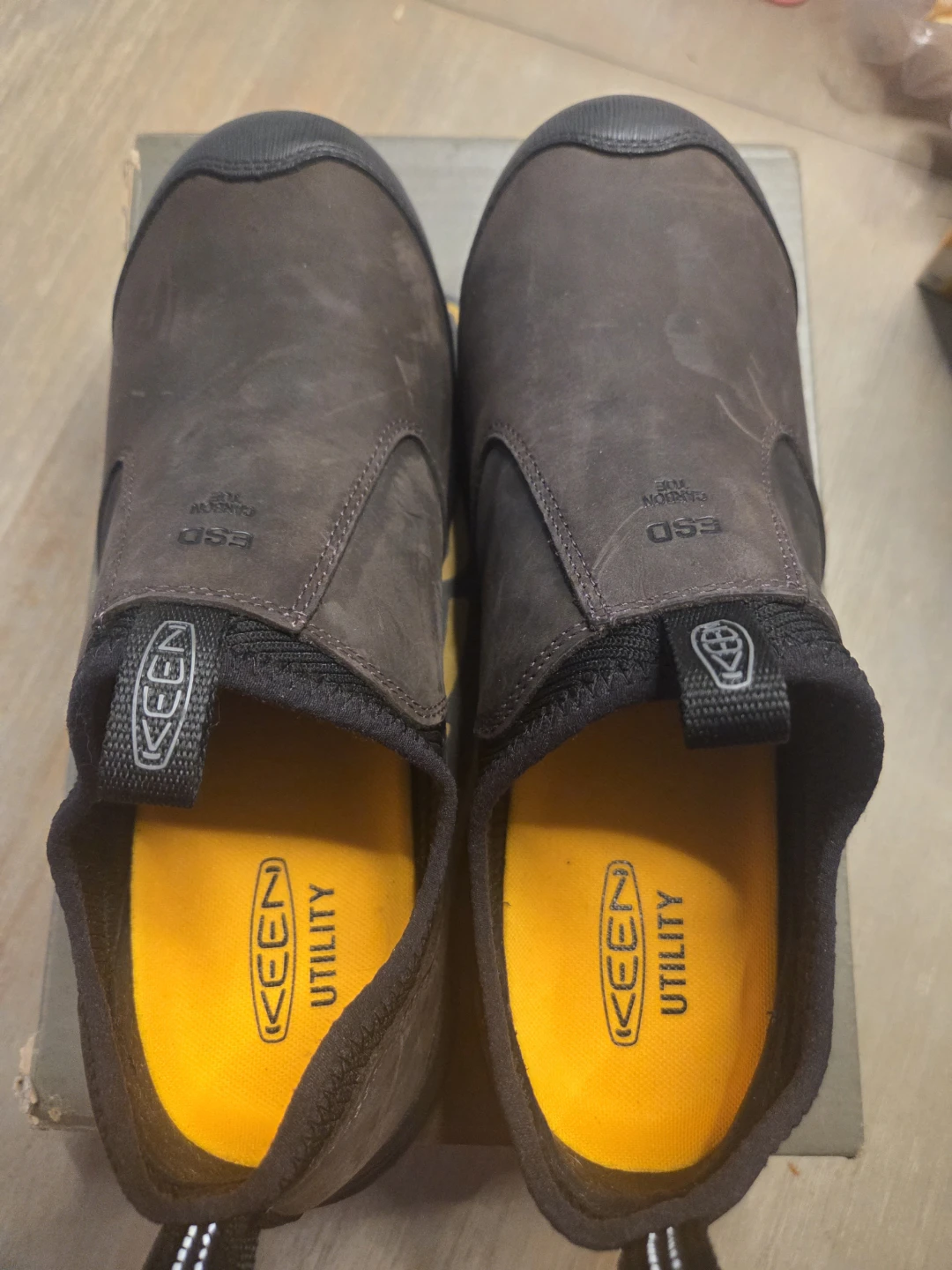 KEEN Utility Slip-On Work Shoes - Brown, Size 10.5