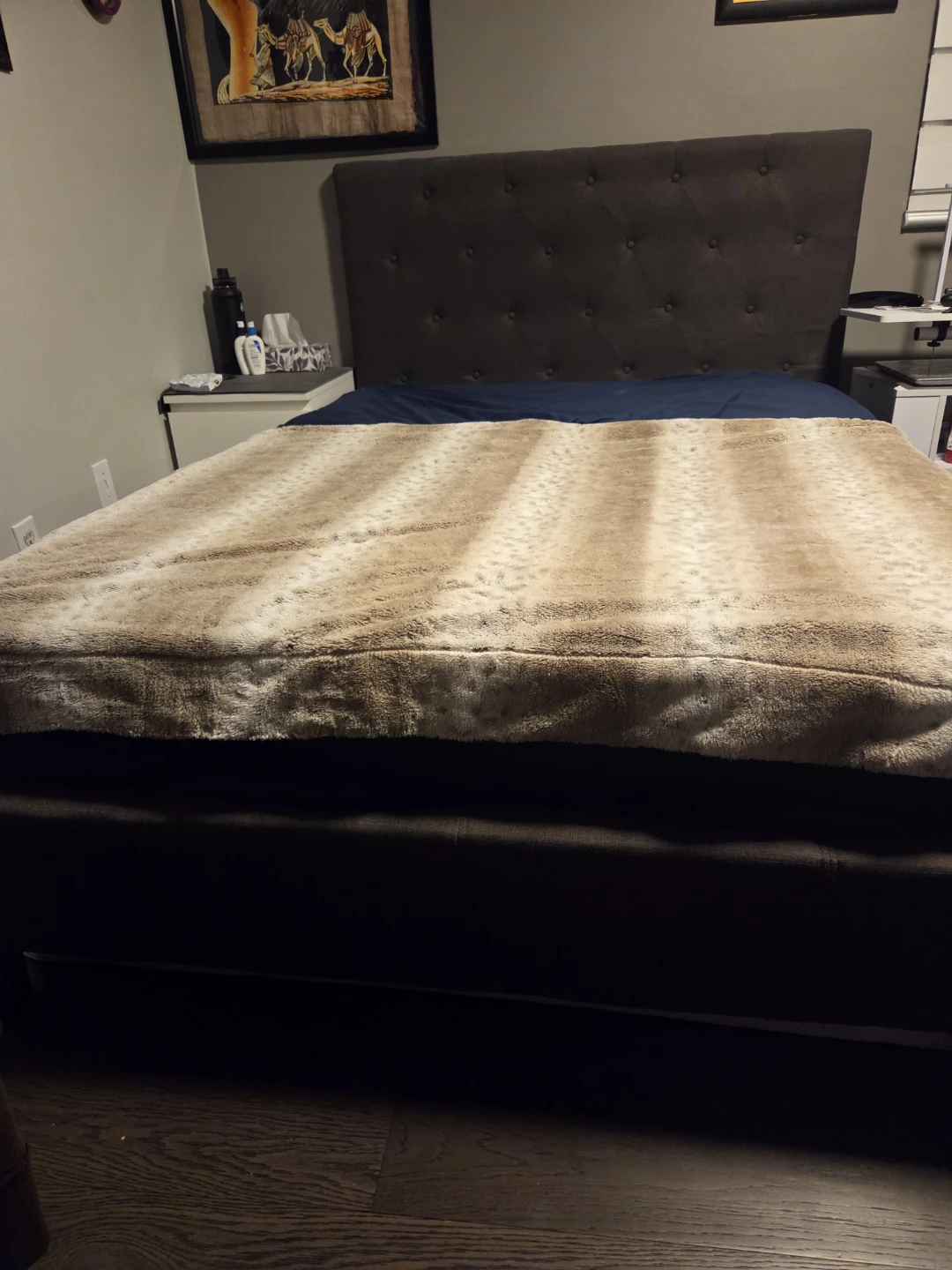 DOUBLE Size Bed upholstered Headboard , Box spring and Mattress - photo 5