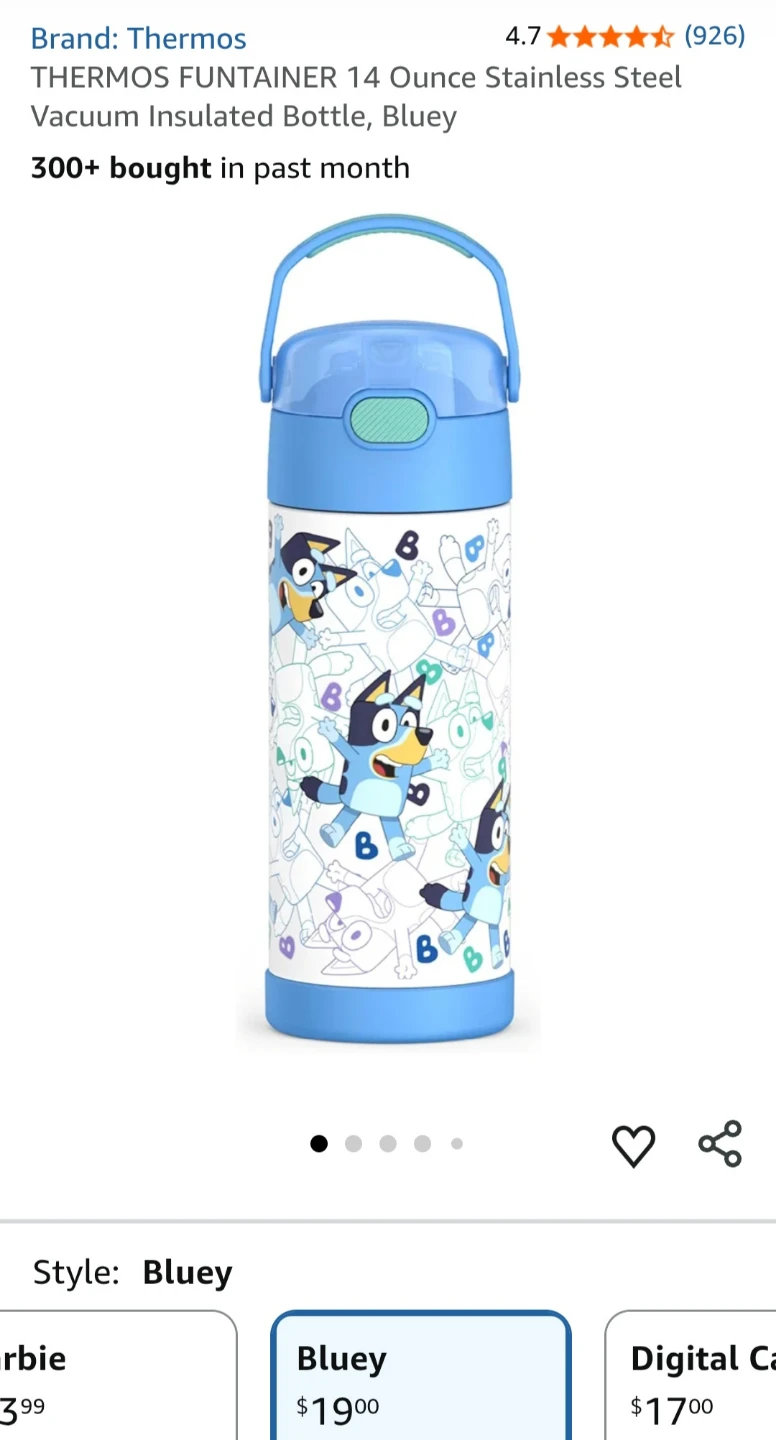 Bluey Funtainer stainless steel vacuum insulated bottle - photo 5