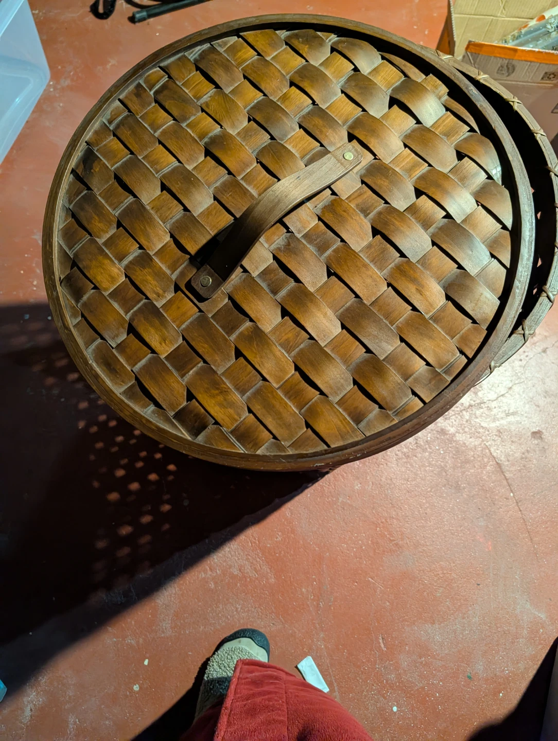 Woven Wood Basket with Lid - photo 2