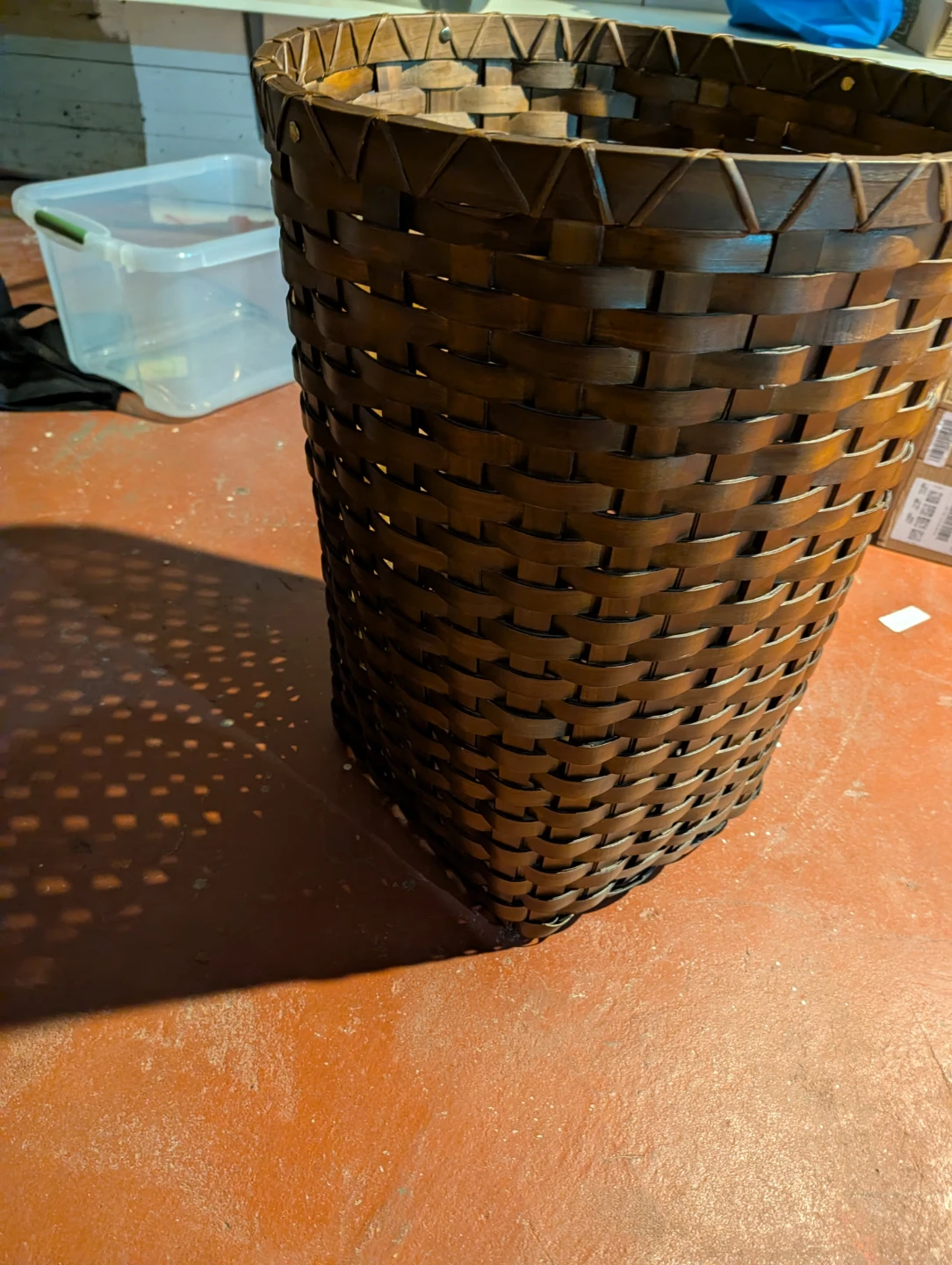 Woven Wood Basket with Lid - photo 3