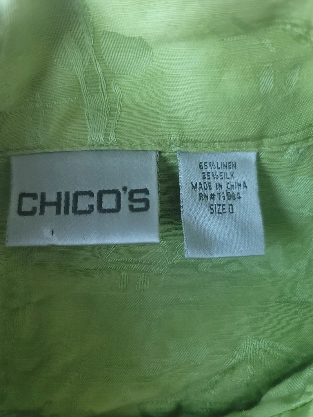 Chico's Green Linen/Silk Button-Down Shirt - Size 0 - photo 2