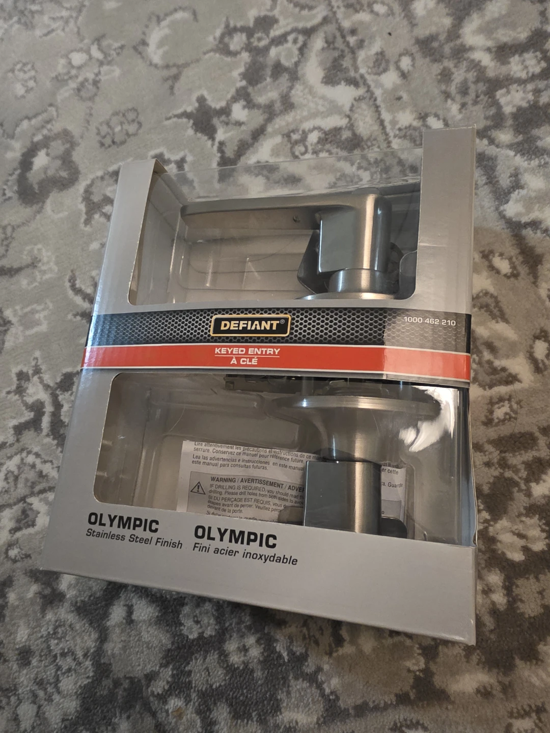 Defiant Olympic Stainless Steel Keyed Entry Lever - NEW