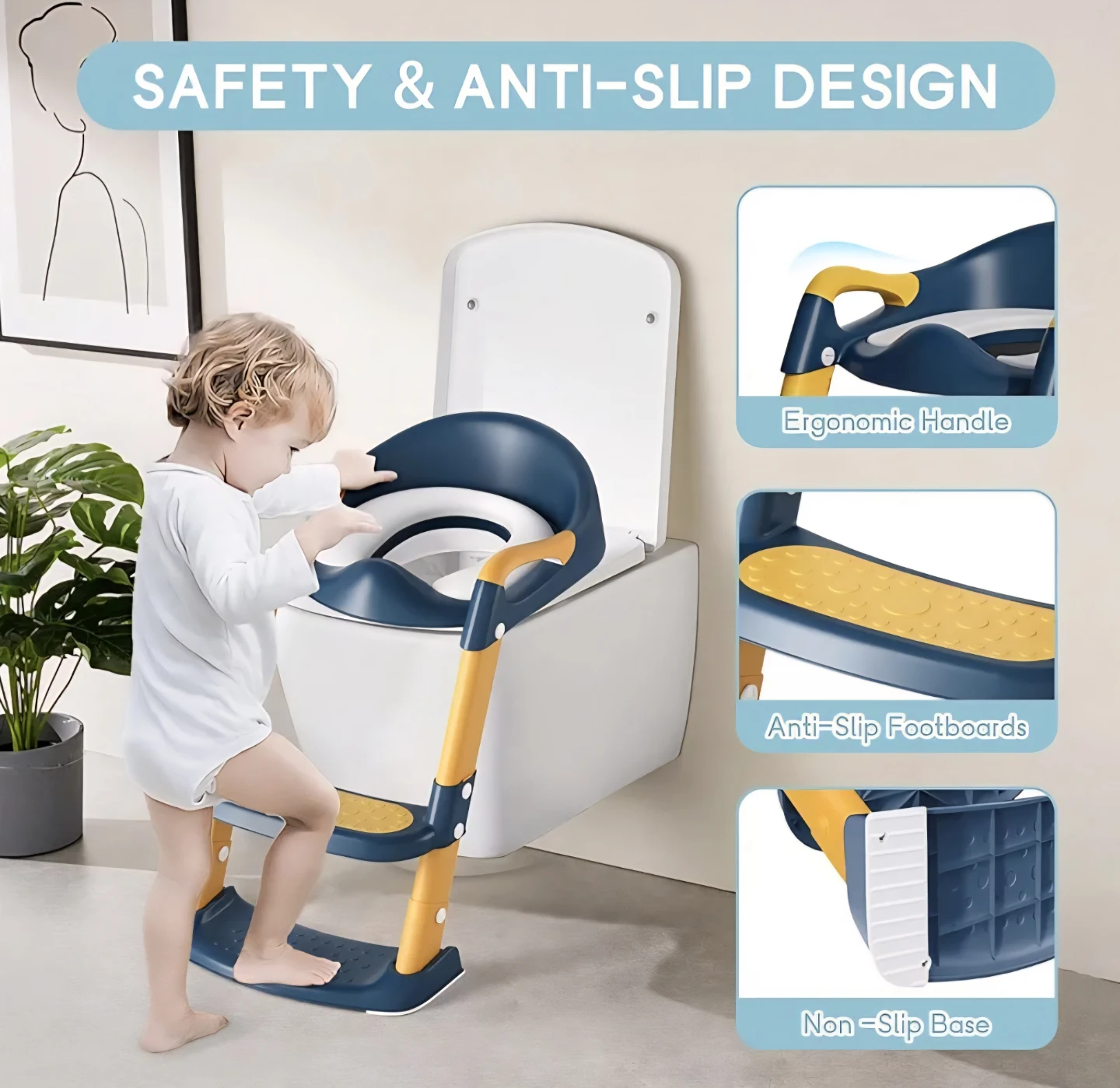 Kids Toilet Training Seat with Ladder - photo 2