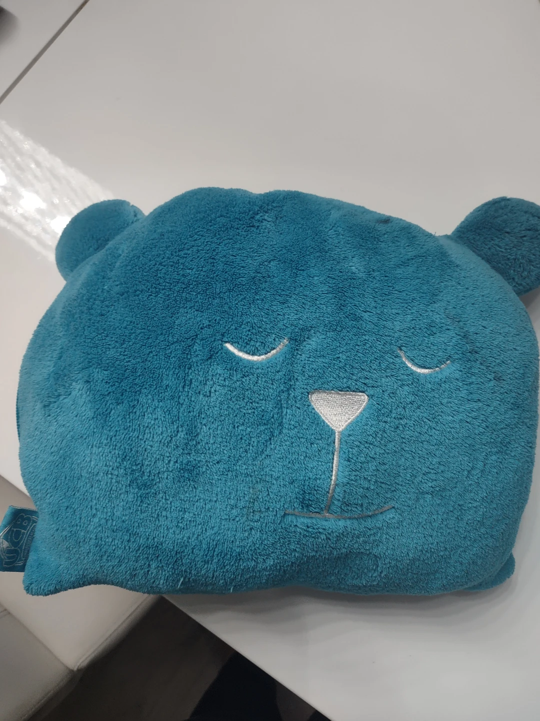 Lug Blanket Pillow - Teal Bear