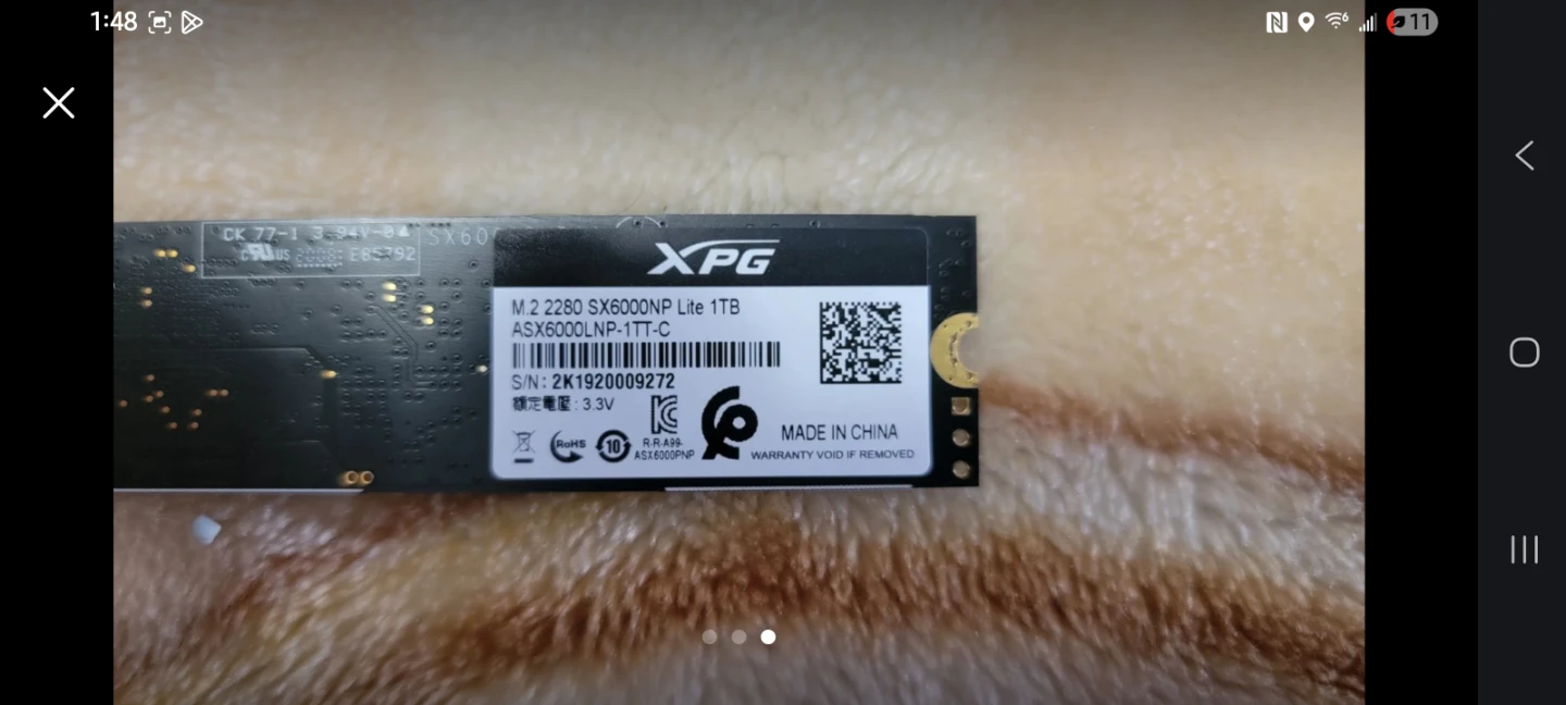 XPG SX6000NP Lite 1TB NVMe M.2 SSD and 256gb nvme - photo 3