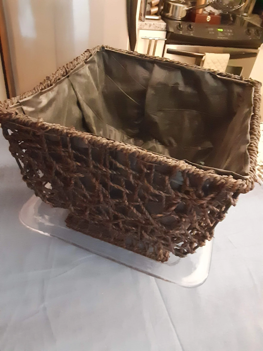 Wicker Storage Basket with Liner