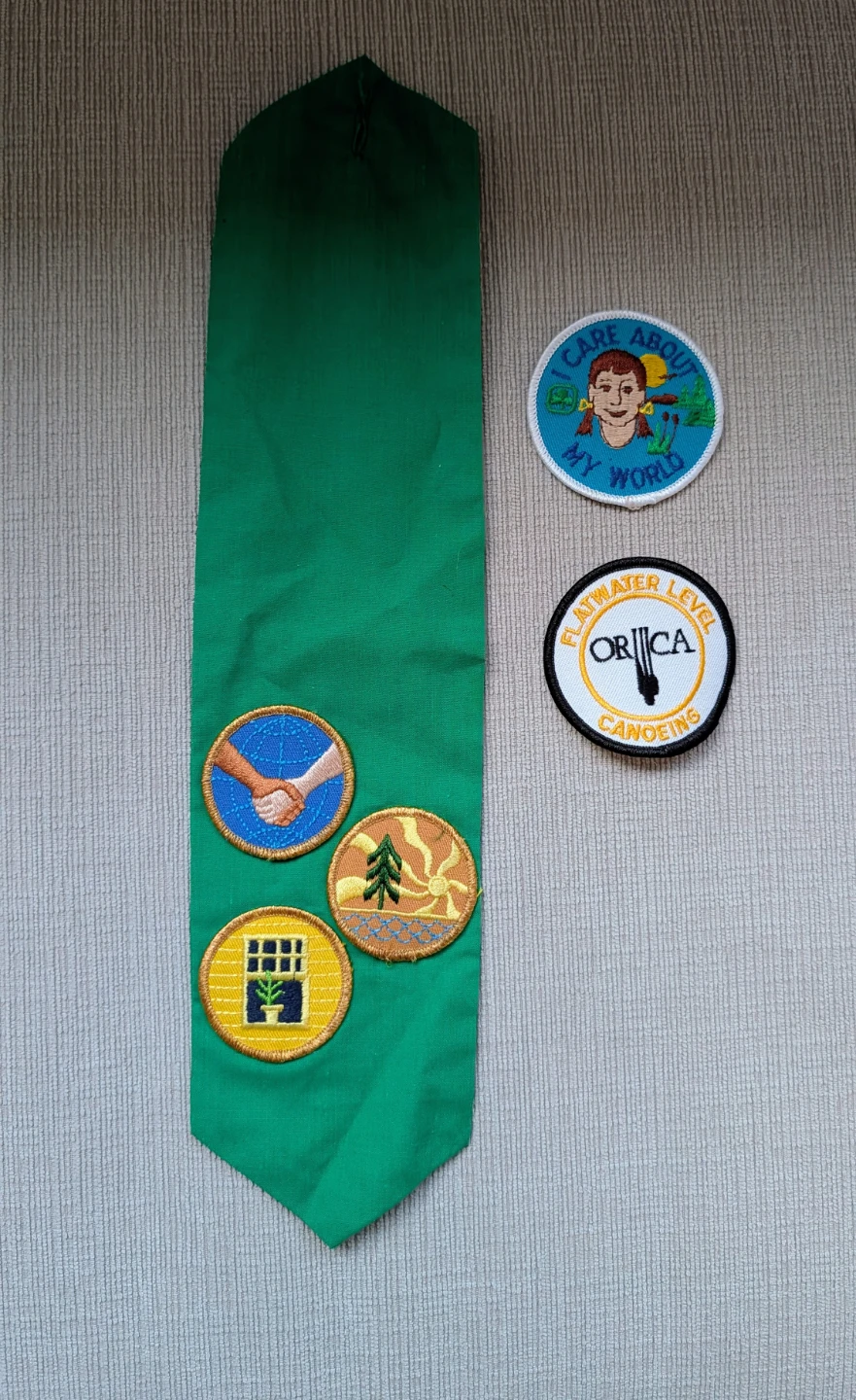 Girl Guide Sash (3 Badges Sewn On) and Two Additional