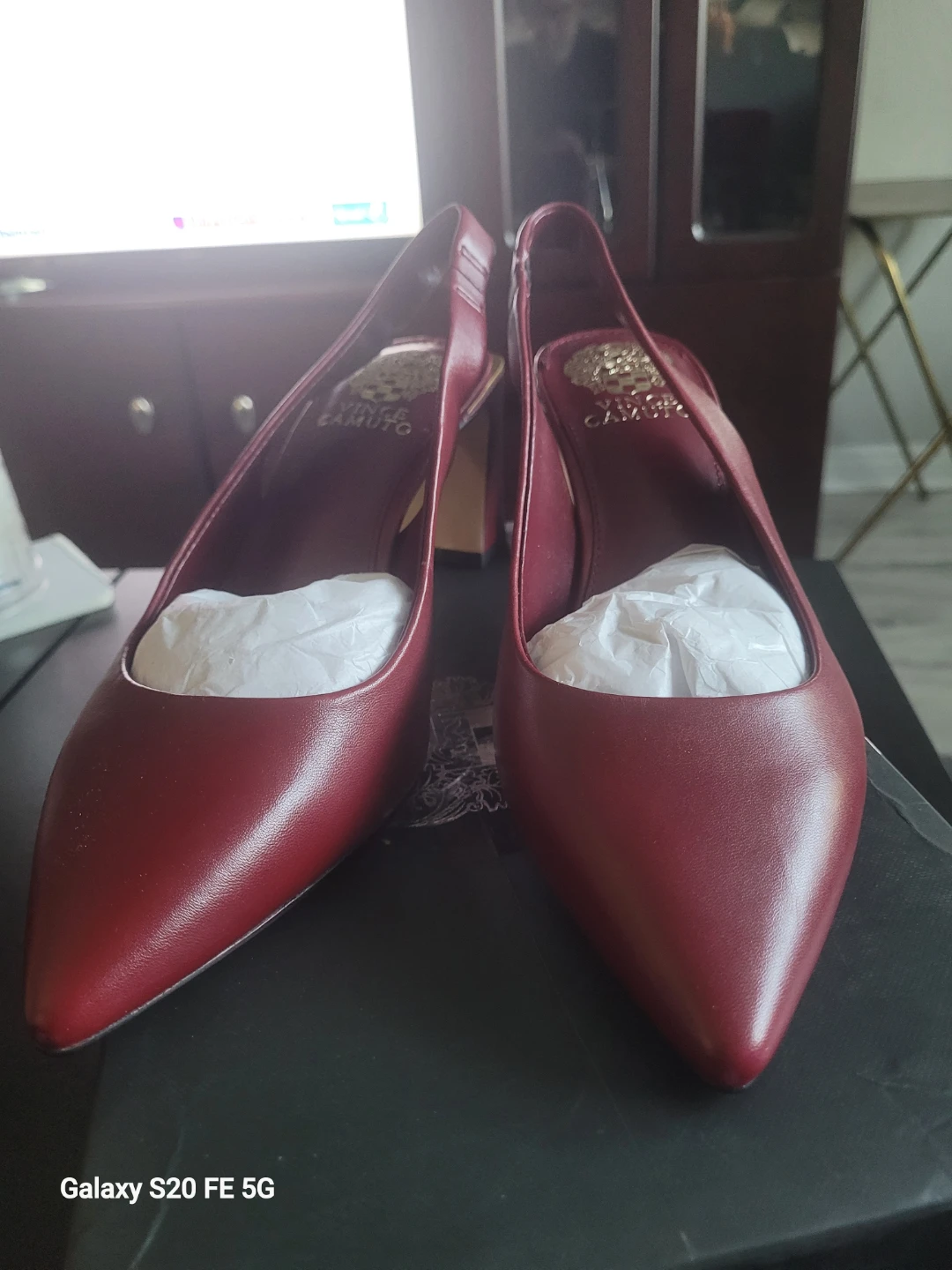 Vince Camuto Red Leather Slingback Heels - photo 3