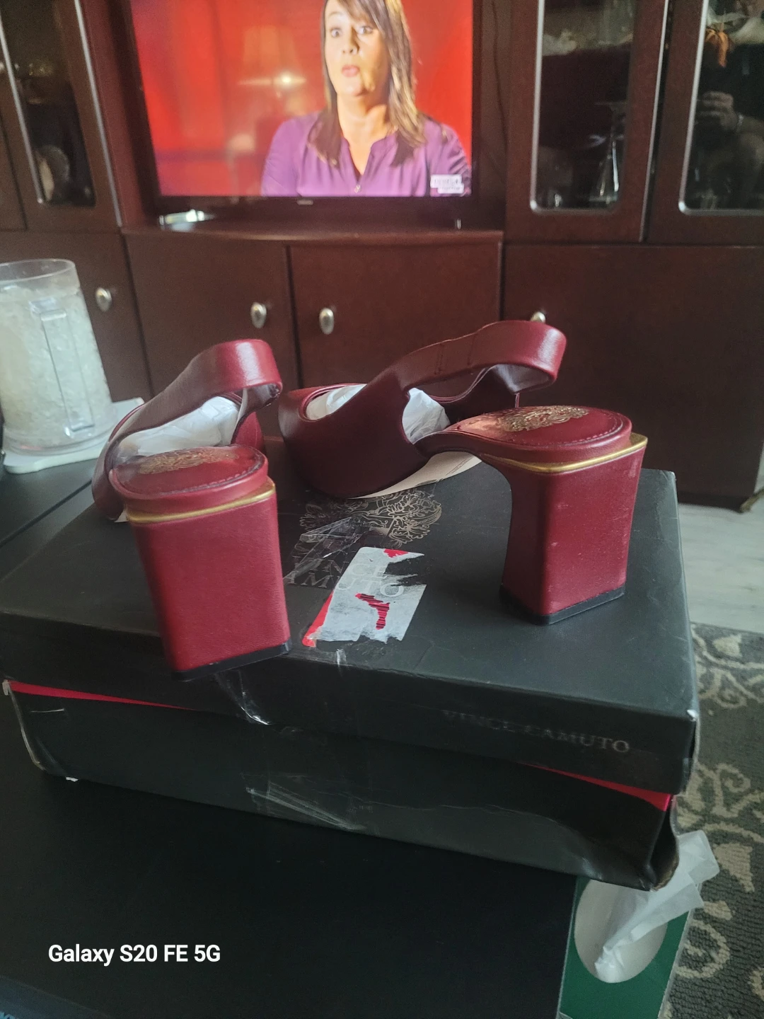 Vince Camuto Red Leather Slingback Heels - photo 5