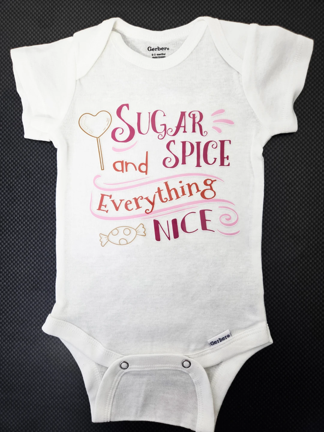 Custom 0-3 Months Onesie - Sugar & Spice, Everything Nice