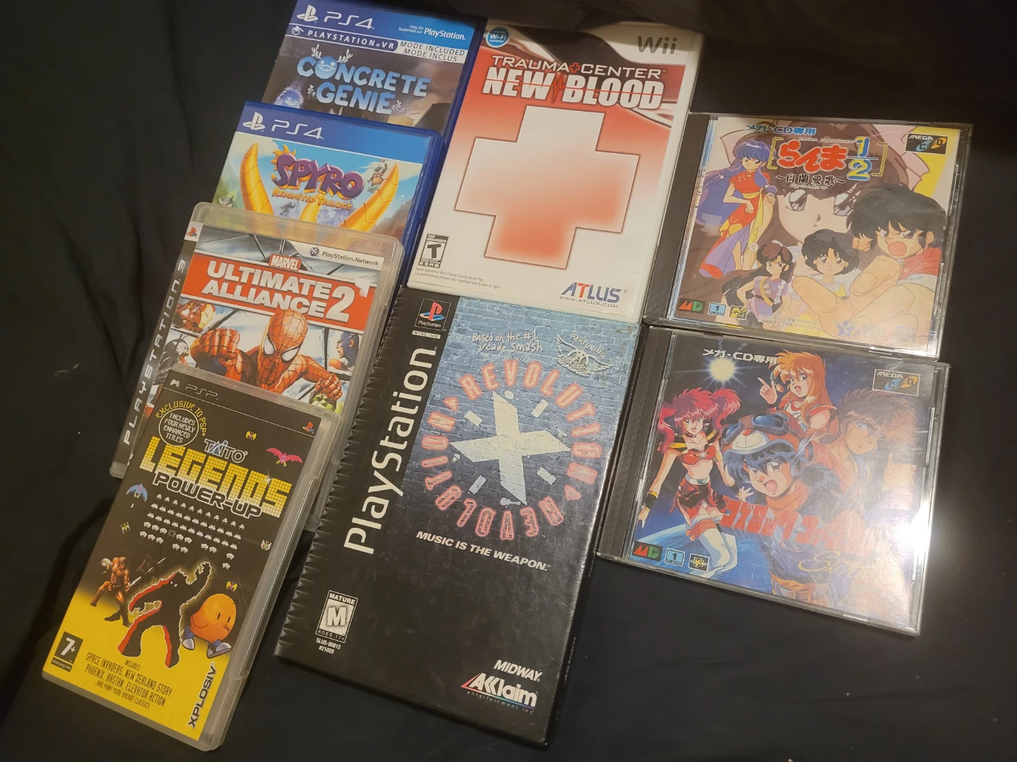 Collection of Video Games for PlayStation, Wii, and Mega CD