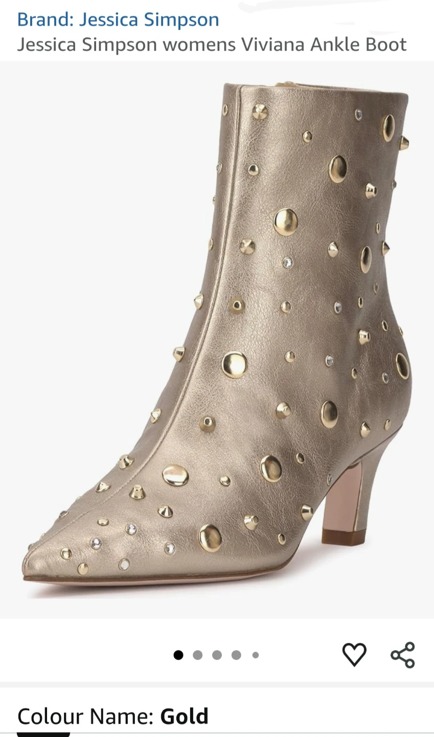 Jessica Simpson Viviana Ankle Boots - Gold, Size 7 - photo 4