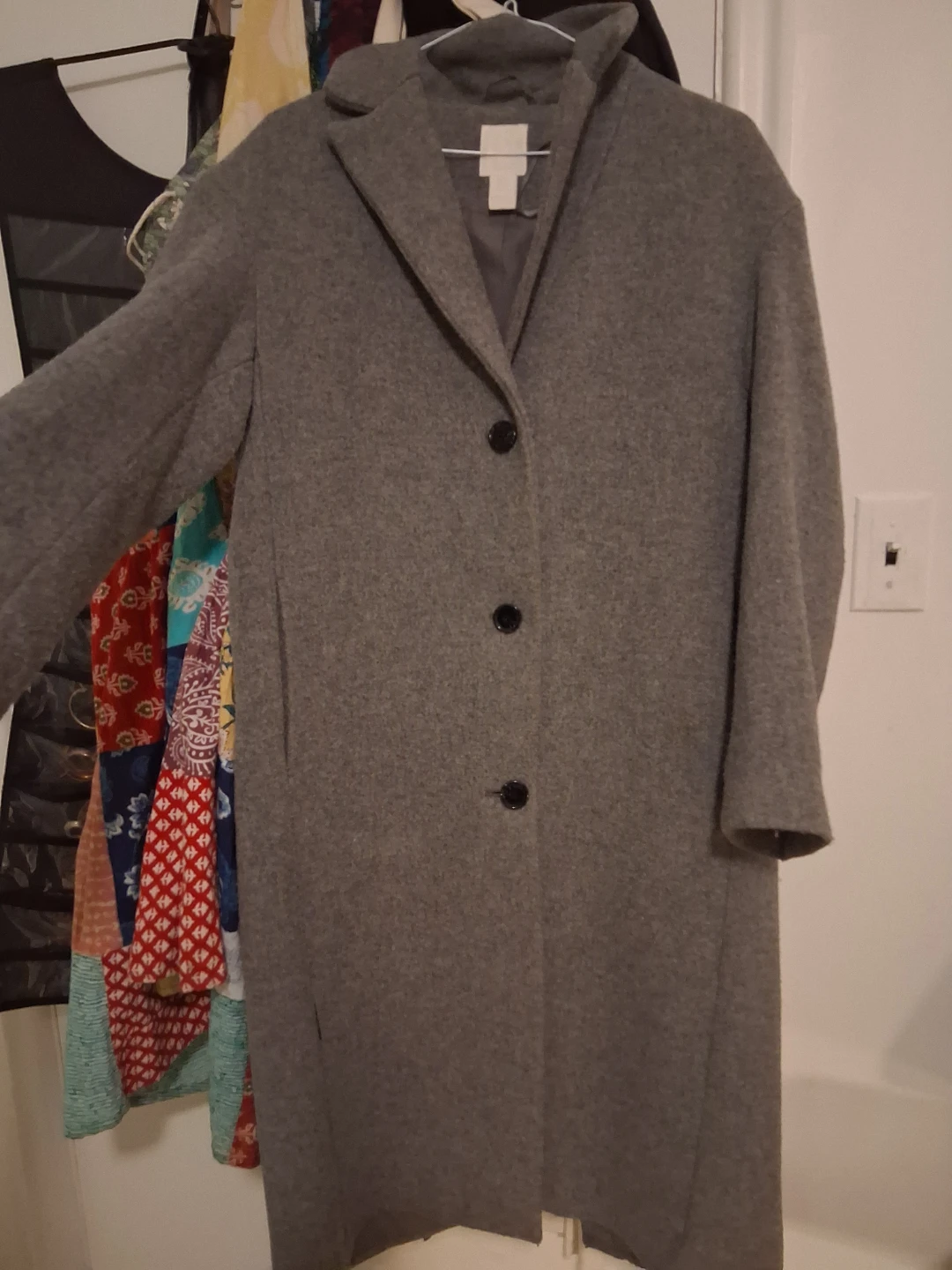 H&M Grey Long Winter Trench coat - photo 2