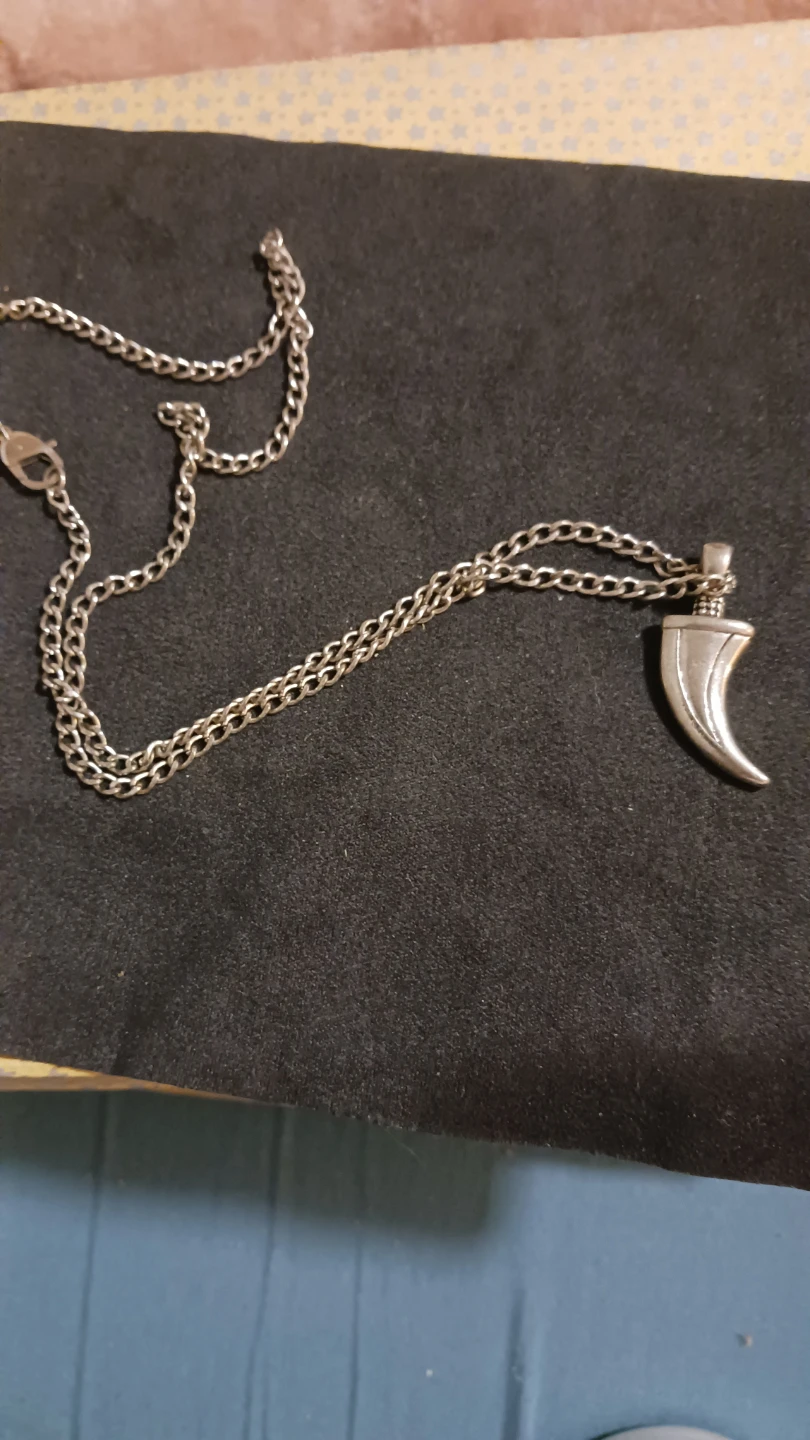 Silver Tone Claw Pendant Necklace