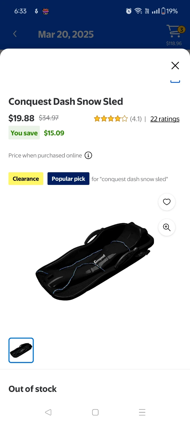 Brandnew hurley Snow Sled - Black