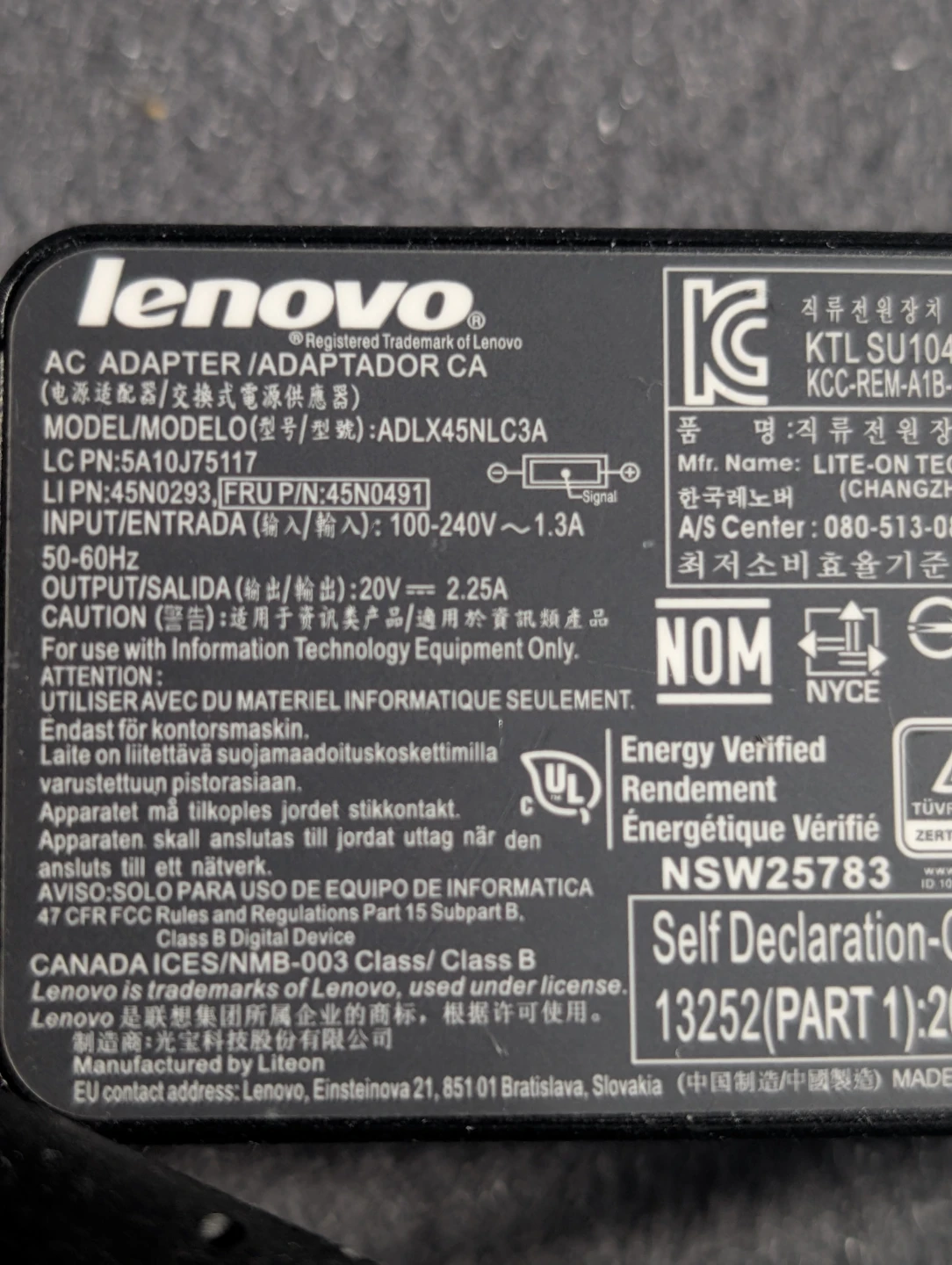 Lenovo 45W AC Power Adapter (Square Tip) - photo 2