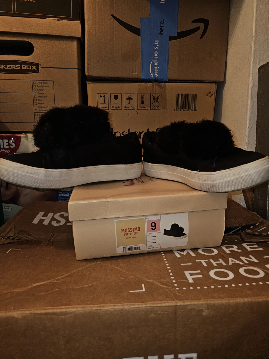 Black "Abbie" Fur Pompom Sneakers - photo 3
