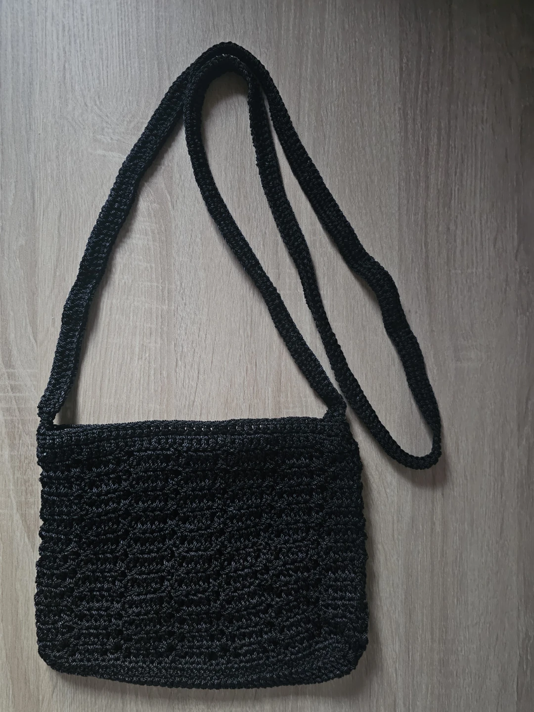 Black Crocheted Shoulder Bag - photo 2