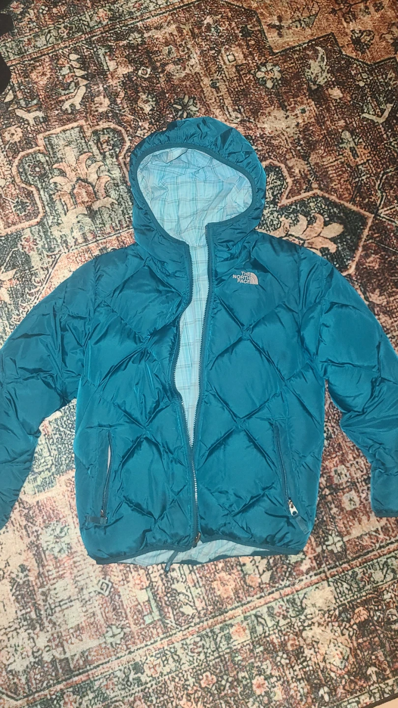 North Face 550 Teal Puffer Jacket /Reversible - photo 4