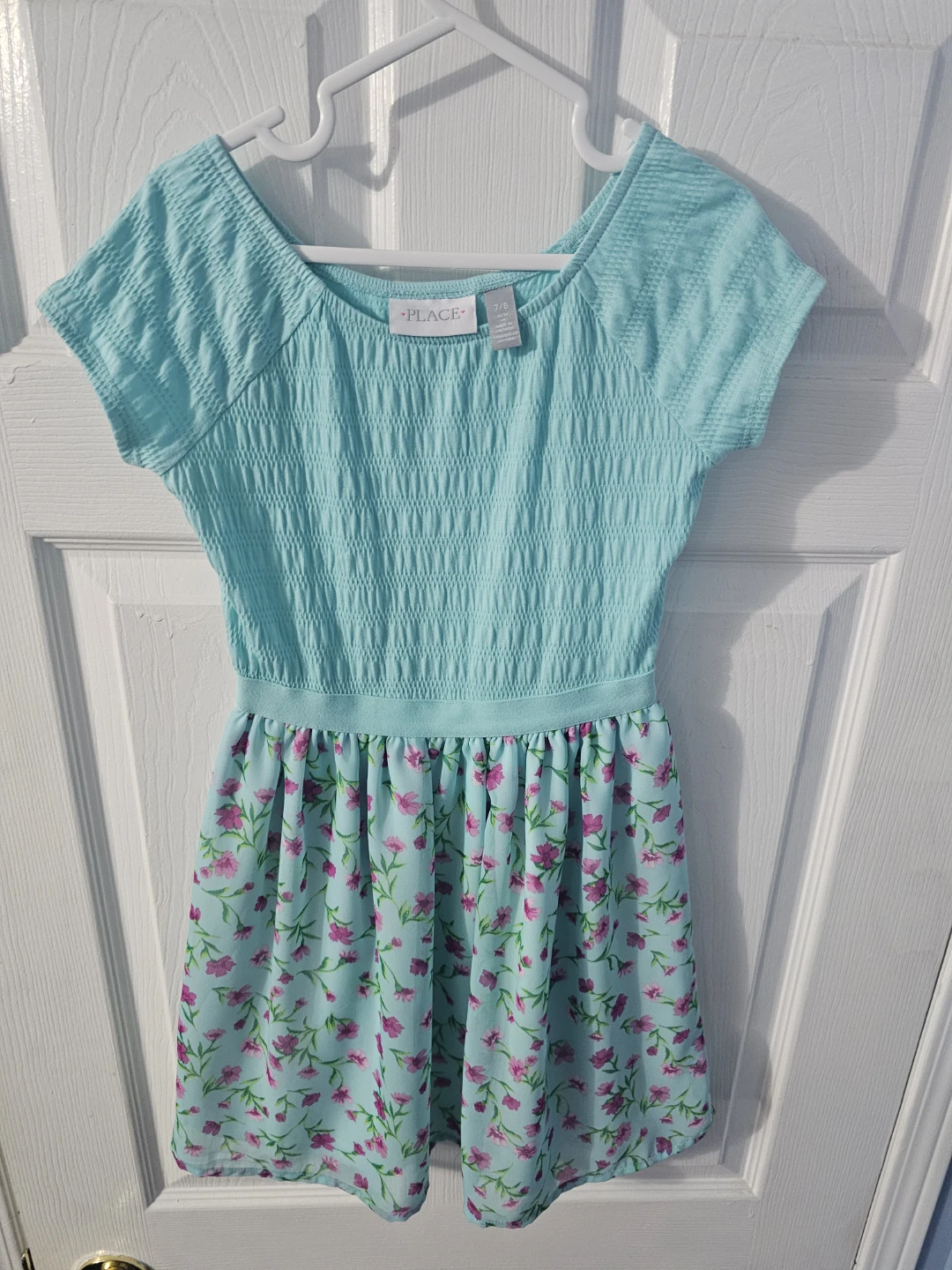 The Children's Place Girls Blue Floral Dress Size 7/8