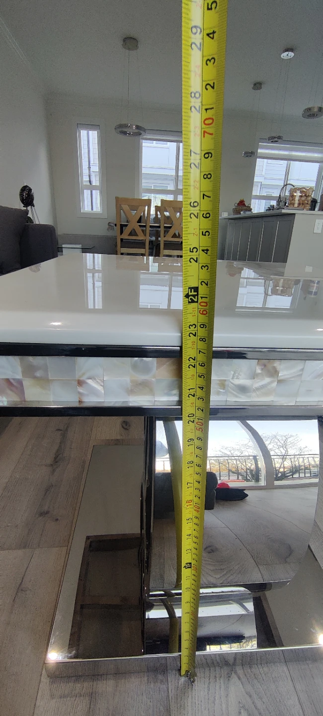 White Marble Top Coffee Table - 70x130cm - photo 4
