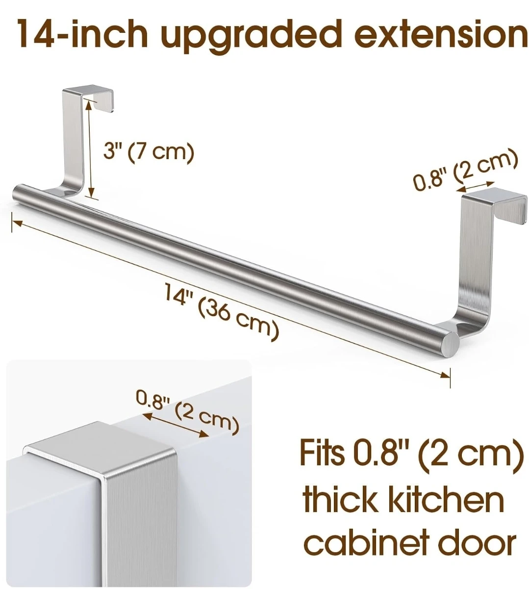 Over-Cabinet Towel Rack - 14 inch - photo 2