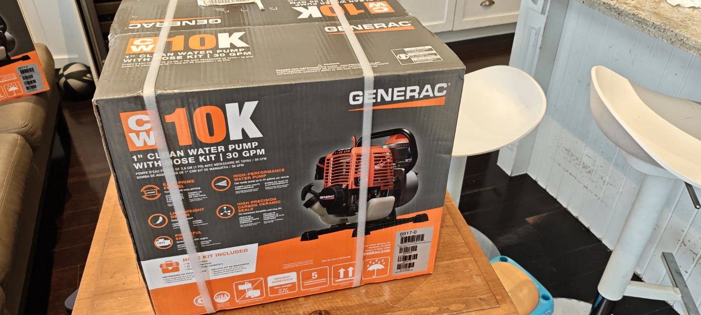 Generac CW10K 1" Clean Water Pump with Hose Kit - NEW