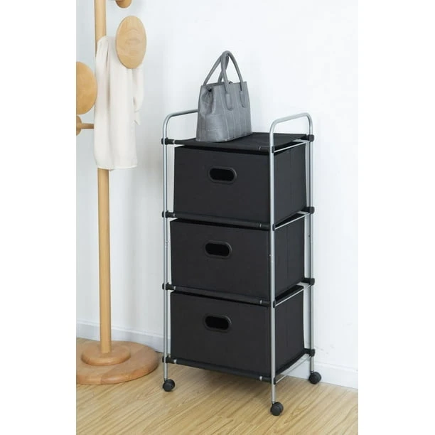 Black Fabric Storage Organizer with Hanging Rod - photo 2