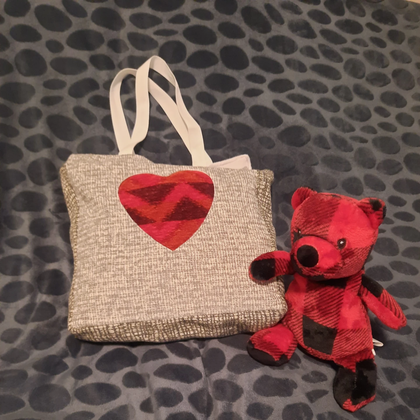 Handmade Tote Bag with Heart Applique