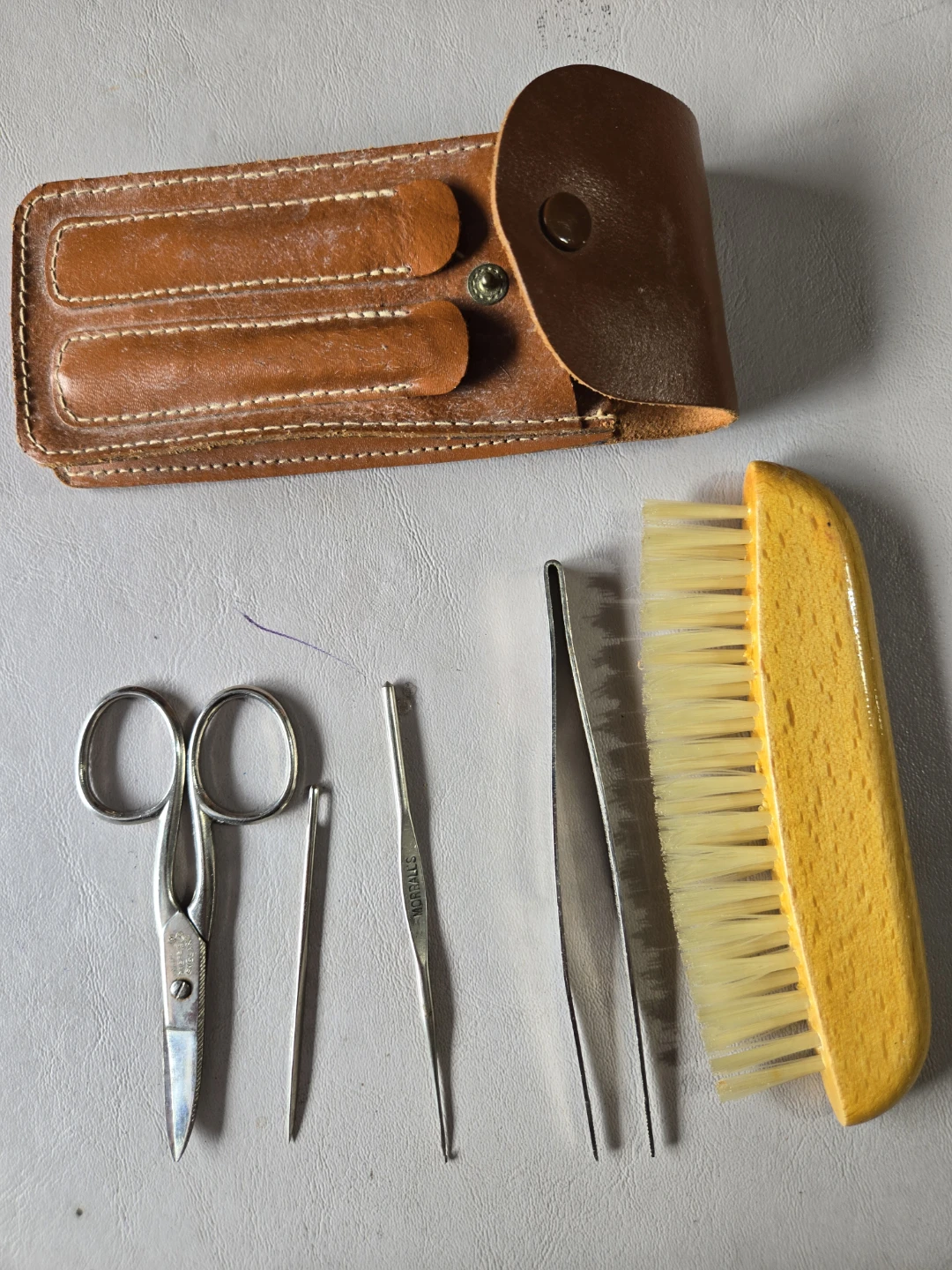 Vintage Leather Crochet Set