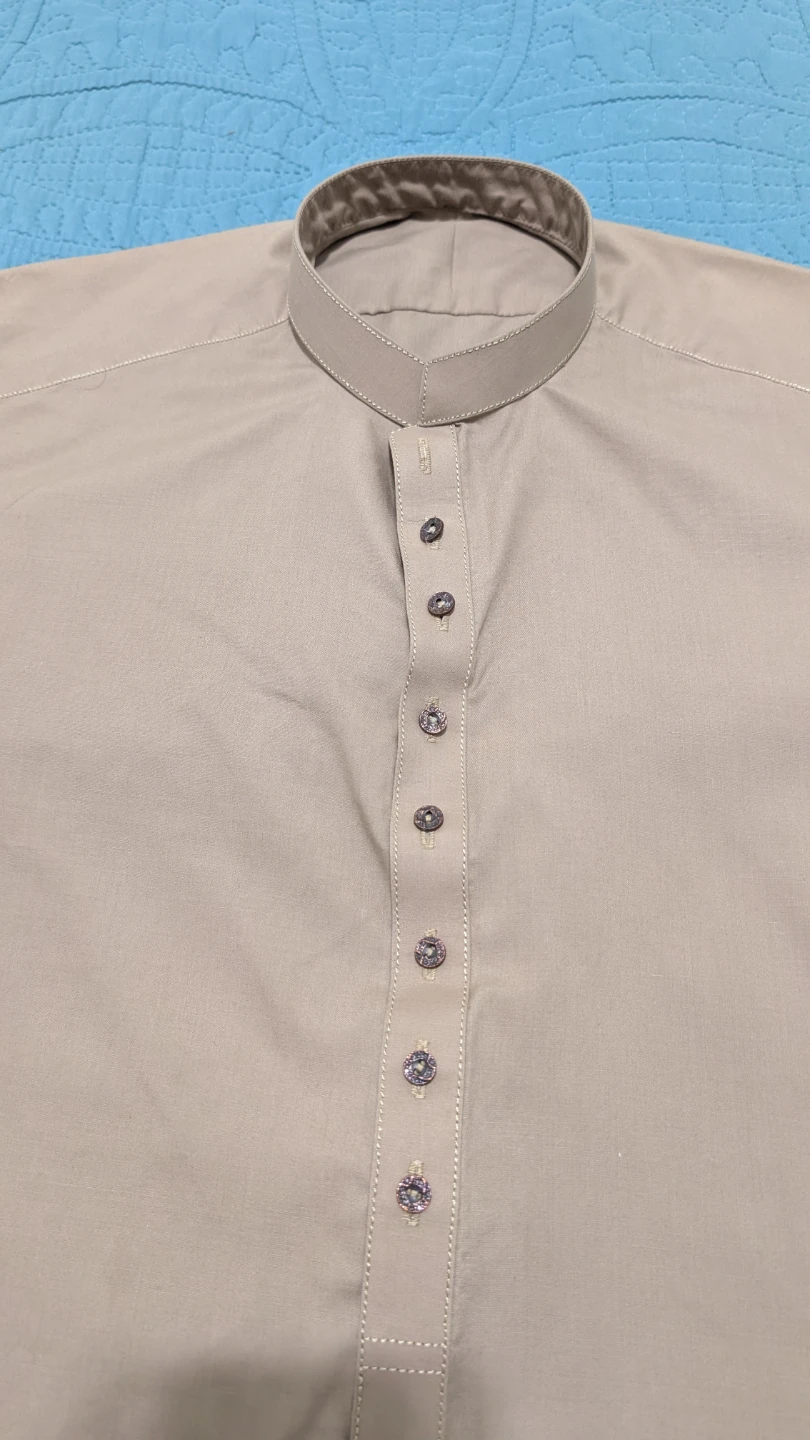 Men's Beige Kurta Pajama Set - photo 3