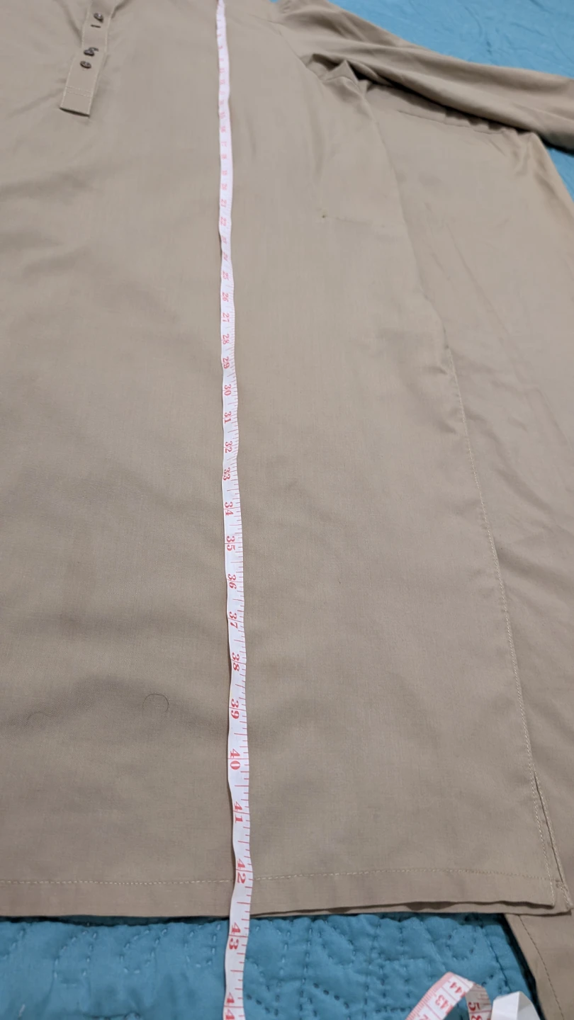 Men's Beige Kurta Pajama Set - photo 5