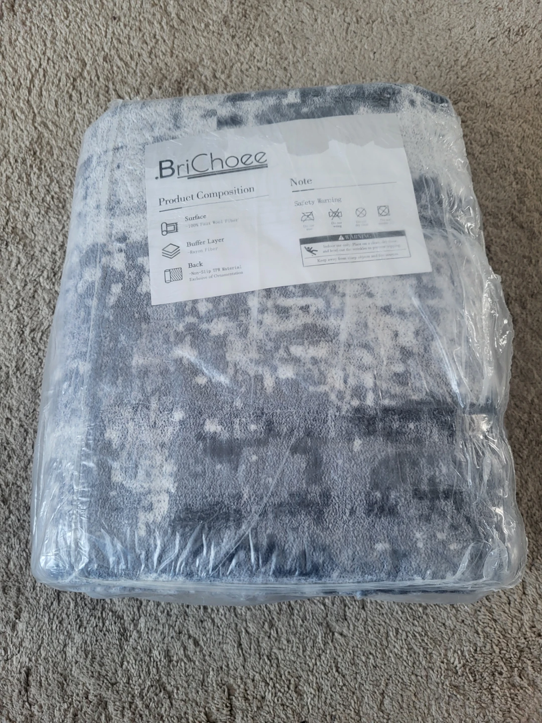 8ft X 10ft Grey white area rug (New sealed) - photo 2