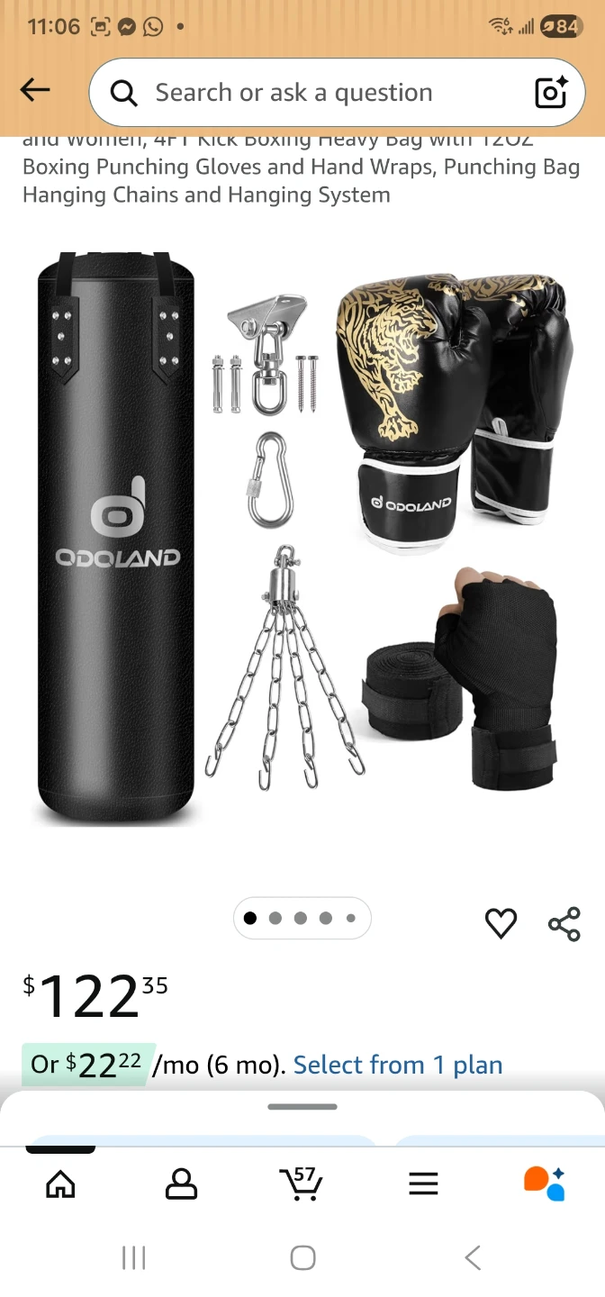 New Odoland 6-in-1 Unfilled Punching Bag Set