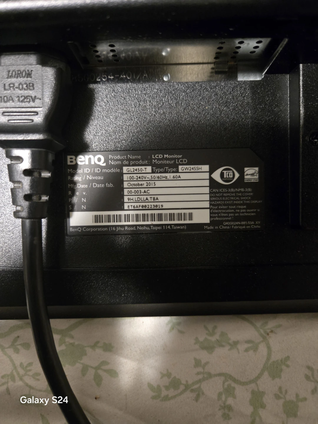 BenQ GL2450-T  LCD monitor. - photo 4