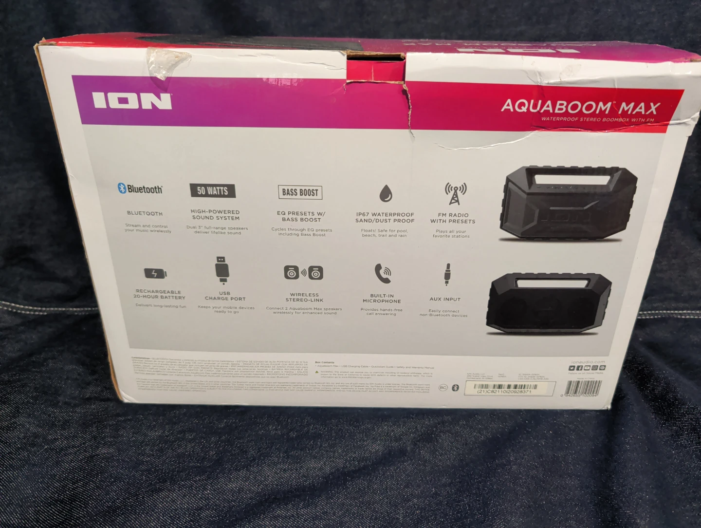 ION Aquaboom Max Waterproof Stereo Boombox - NEW - photo 2