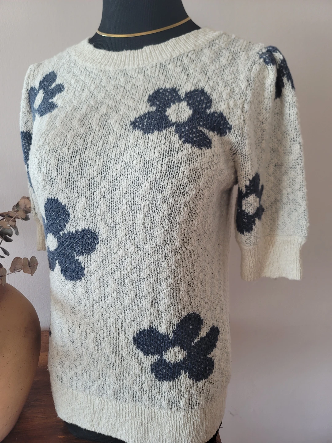 Sonoma Floral Knit Top - Size Small cotton blend retro - photo 3