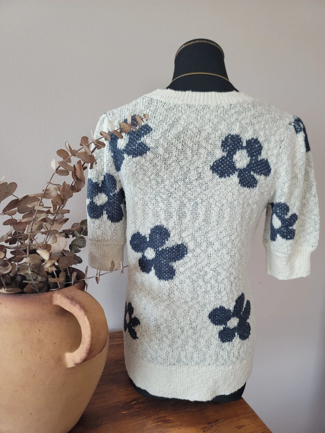 Sonoma Floral Knit Top - Size Small cotton blend retro - photo 4