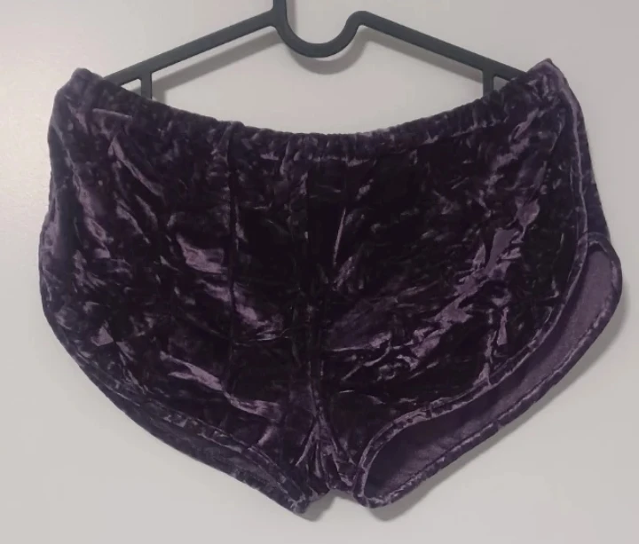Purple Velvet Shorts - Large