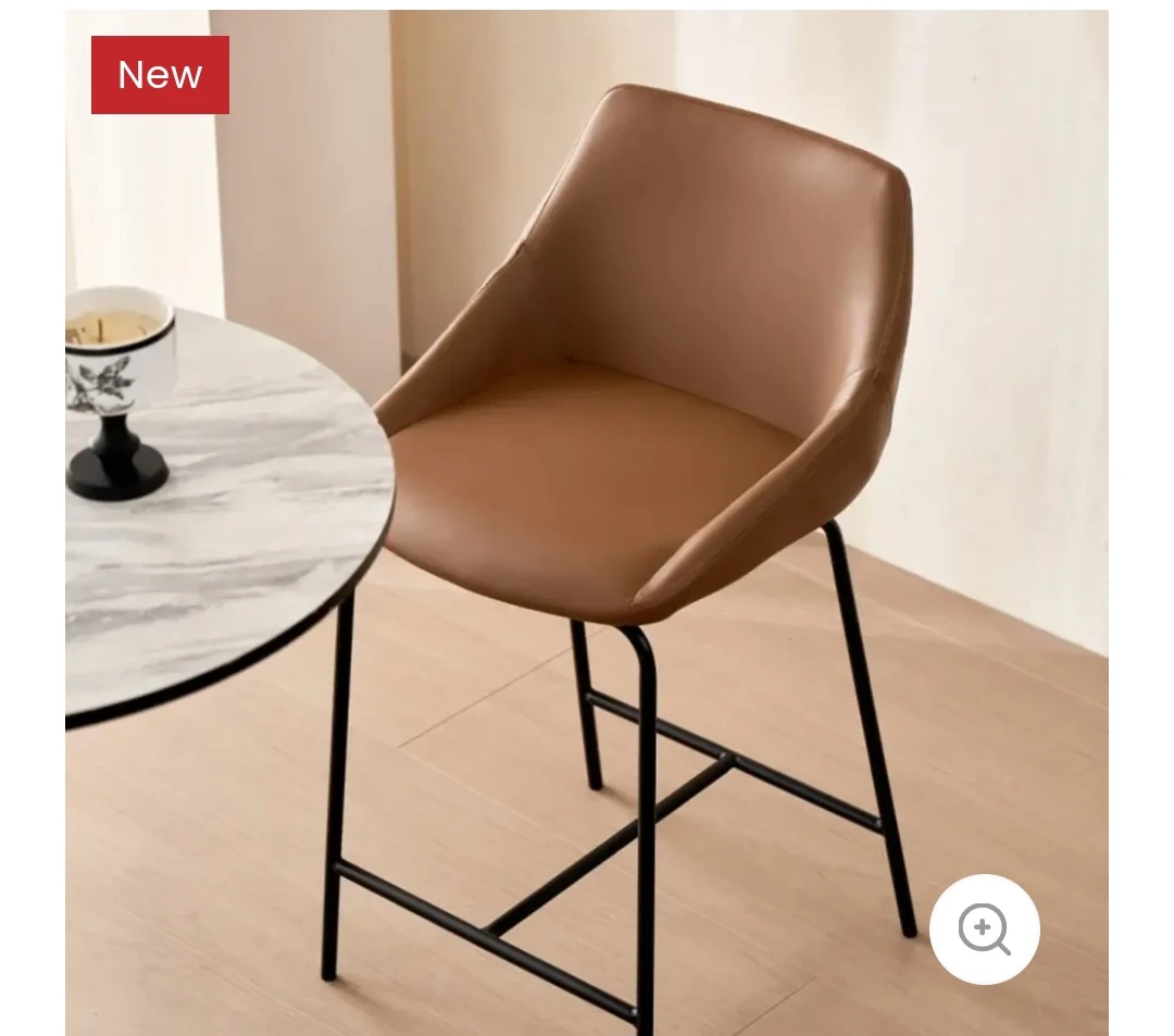 Set of 4 Brand new in box Brown Faux Leather Bar Stools - photo 2