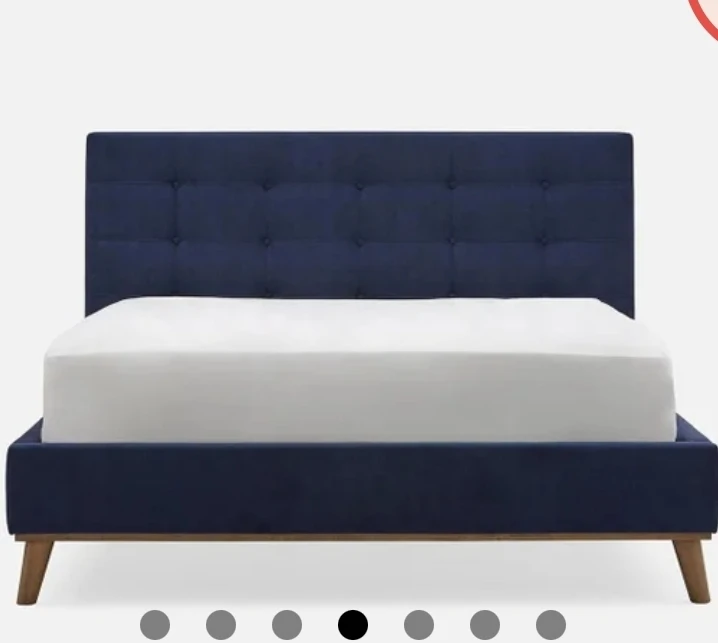 Navy Blue Tufted Upholstered Bed Frame - Queen Size - photo 2