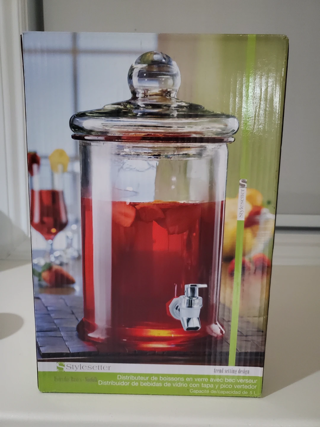 StyleSetter Glass Beverage Dispenser - in Box!