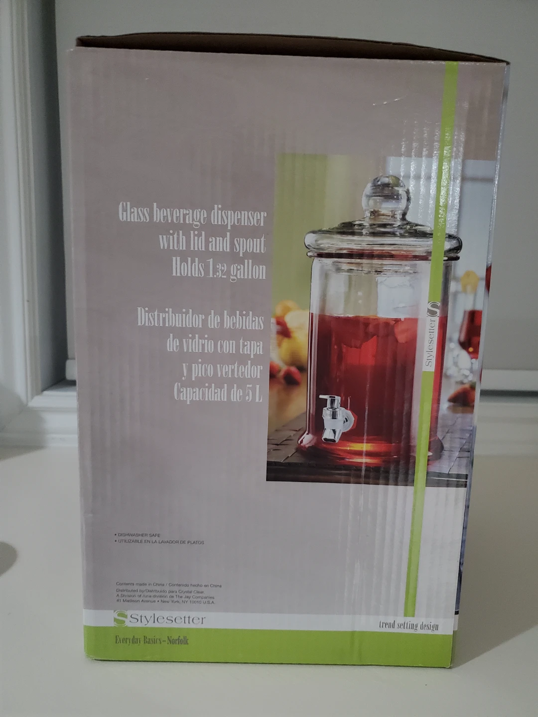 StyleSetter Glass Beverage Dispenser - in Box! - photo 2