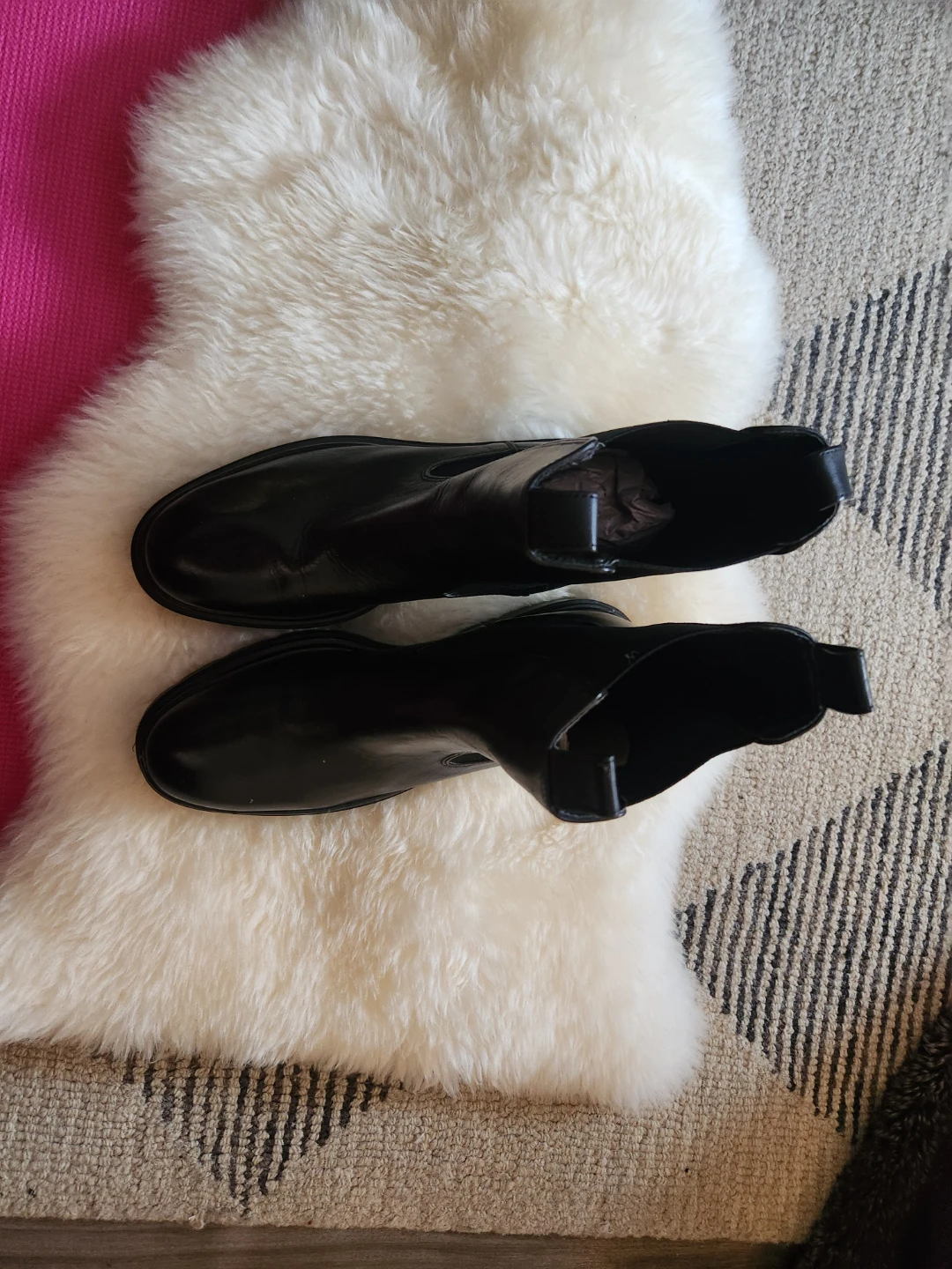 Zara Black Leather Ankle Boots, Size 10 - photo 4