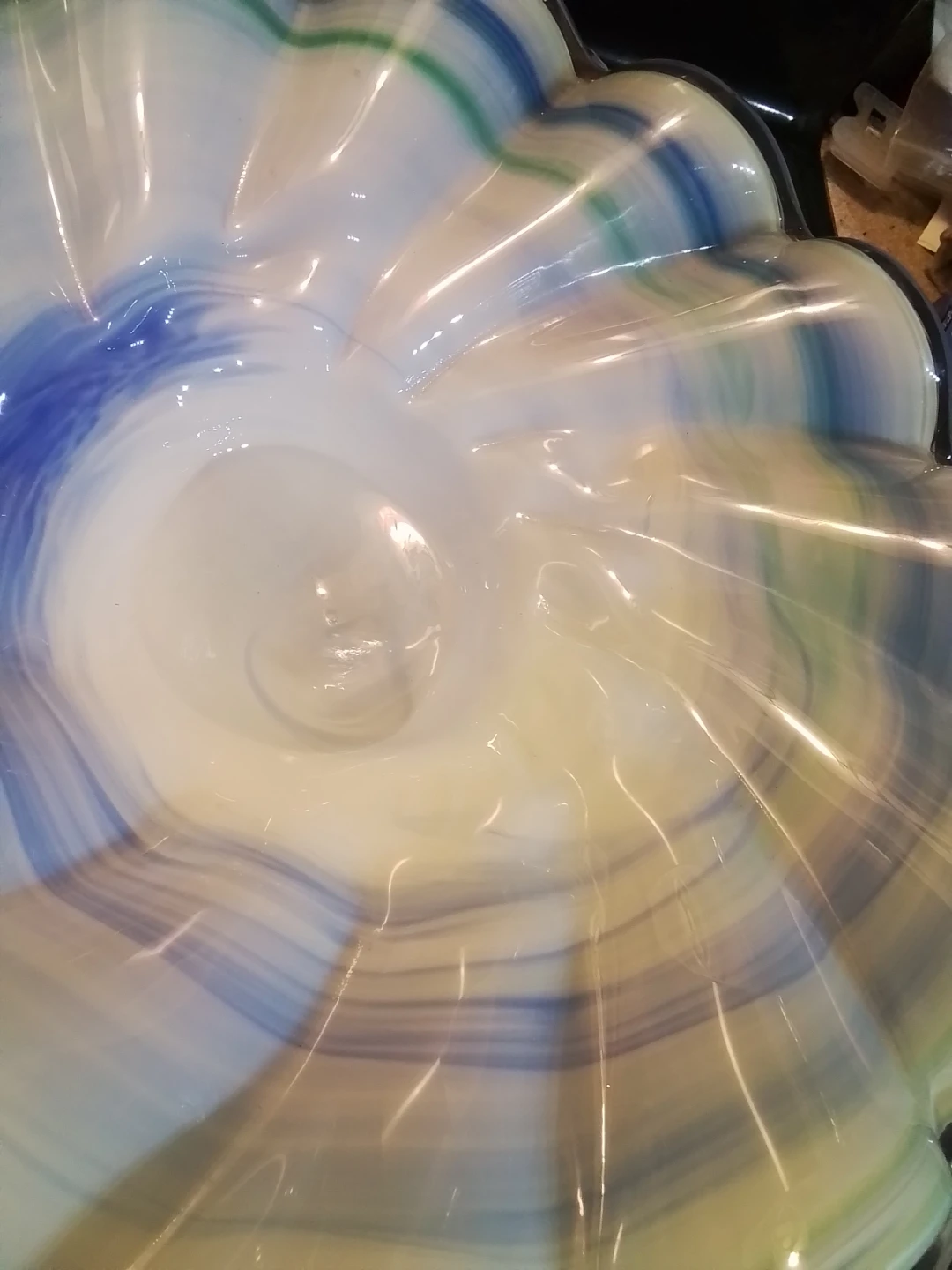 Stunning Vintage Large 1980’s Murano Art Glass Bowl 13x5" - photo 4