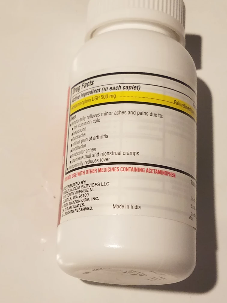 Amazon Basic Care Acetaminophen Caplets, 500mg, 200 Count - photo 2